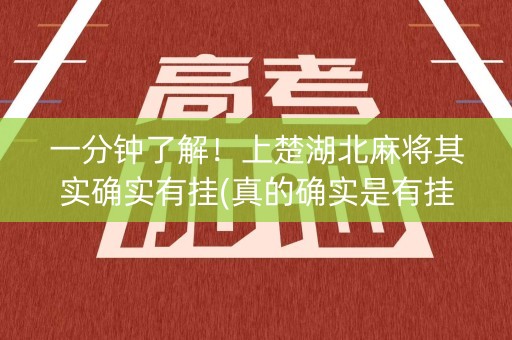 一分钟了解！上楚湖北麻将其实确实有挂(真的确实是有挂)
