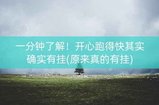 一分钟了解！开心跑得快其实确实有挂(原来真的有挂)