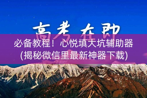 必备教程！心悦填大坑辅助器(揭秘微信里最新神器下载)