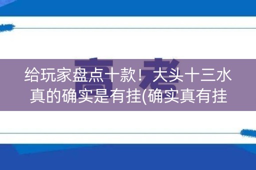 给玩家盘点十款！大头十三水真的确实是有挂(确实真有挂)