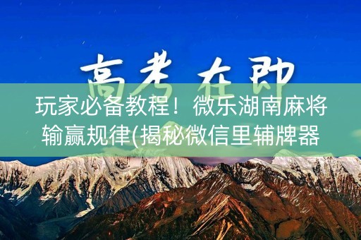 玩家必备教程！微乐湖南麻将输赢规律(揭秘微信里辅牌器)