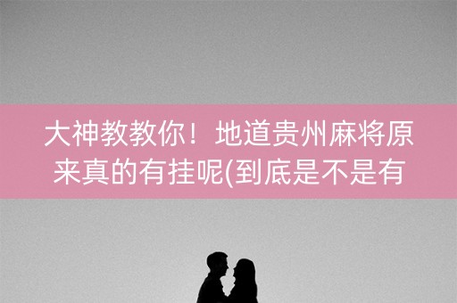 大神教教你！地道贵州麻将原来真的有挂呢(到底是不是有挂)