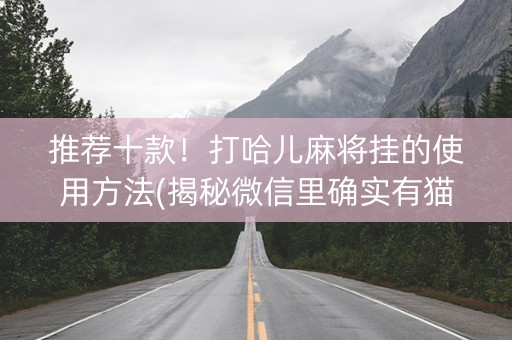 推荐十款！打哈儿麻将挂的使用方法(揭秘微信里确实有猫腻)