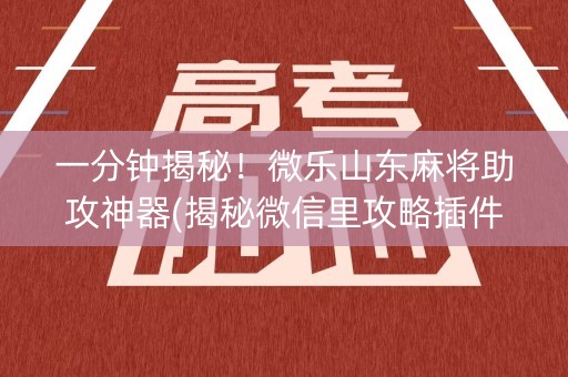 一分钟揭秘！微乐山东麻将助攻神器(揭秘微信里攻略插件)