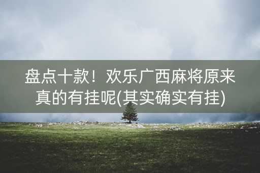 盘点十款！欢乐广西麻将原来真的有挂呢(其实确实有挂)