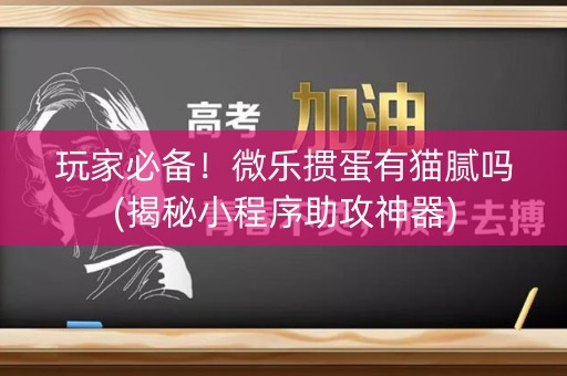 玩家必备！微乐掼蛋有猫腻吗(揭秘小程序助攻神器)