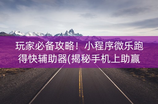 玩家必备攻略！小程序微乐跑得快辅助器(揭秘手机上助赢软件)