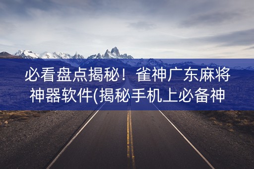 必看盘点揭秘！雀神广东麻将神器软件(揭秘手机上必备神器)