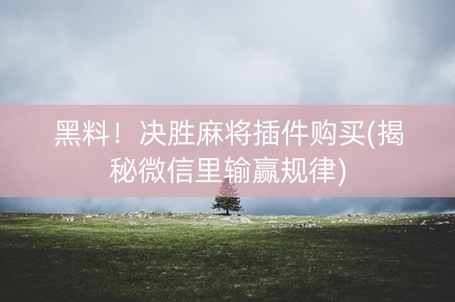 黑料！决胜麻将插件购买(揭秘微信里输赢规律)