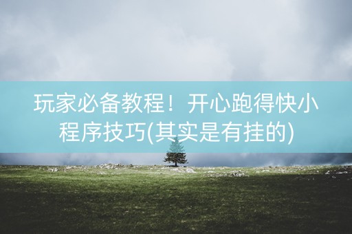 玩家必备教程！开心跑得快小程序技巧(其实是有挂的)