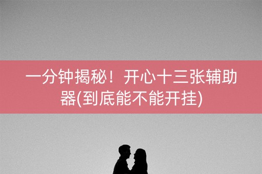 一分钟揭秘！开心十三张辅助器(到底能不能开挂)