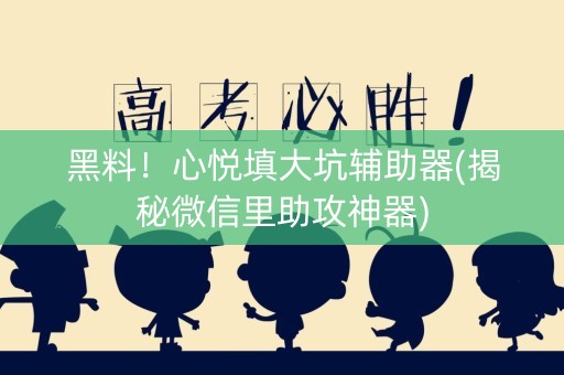 黑料！心悦填大坑辅助器(揭秘微信里助攻神器)