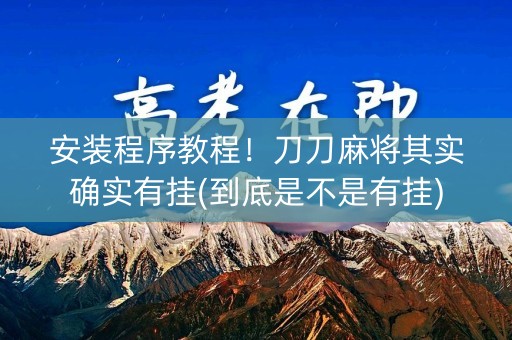 安装程序教程！刀刀麻将其实确实有挂(到底是不是有挂)