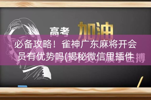必备攻略！雀神广东麻将开会员有优势吗(揭秘微信里插件下载)