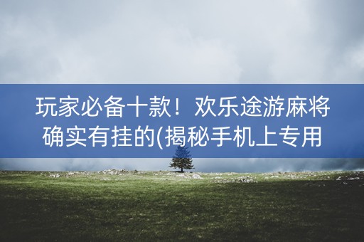 玩家必备十款！欢乐途游麻将确实有挂的(揭秘手机上专用神器下载)