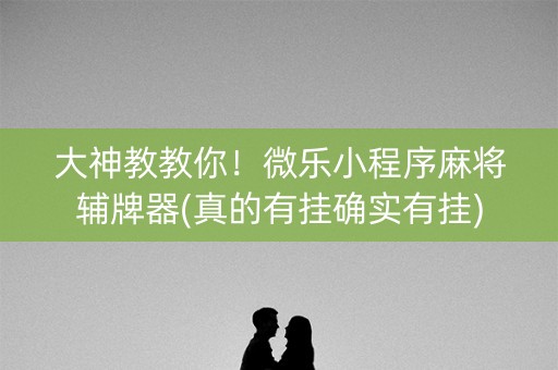大神教教你！微乐小程序麻将辅牌器(真的有挂确实有挂)