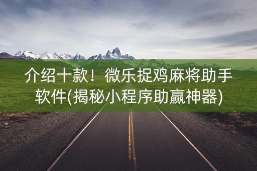 介绍十款！微乐捉鸡麻将助手软件(揭秘小程序助赢神器)
