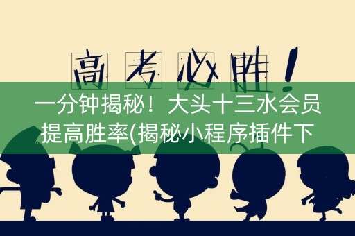 一分钟揭秘！大头十三水会员提高胜率(揭秘小程序插件下载)