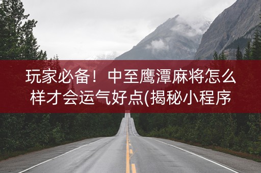 玩家必备！中至鹰潭麻将怎么样才会运气好点(揭秘小程序专用神器)