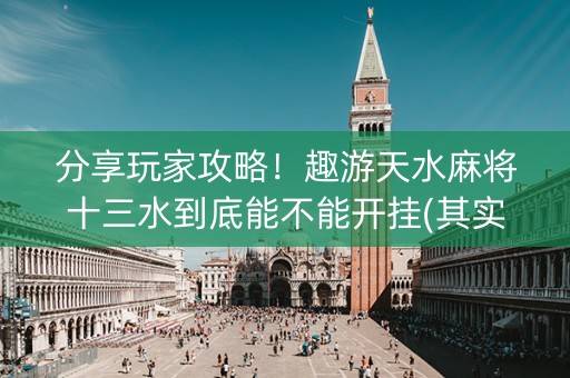 分享玩家攻略！趣游天水麻将十三水到底能不能开挂(其实是有挂确实有挂)