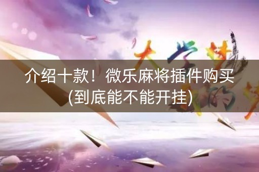 介绍十款！微乐麻将插件购买(到底能不能开挂)