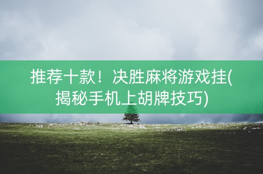 推荐十款！决胜麻将游戏挂(揭秘手机上胡牌技巧)