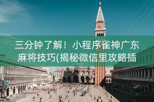 三分钟了解！小程序雀神广东麻将技巧(揭秘微信里攻略插件)