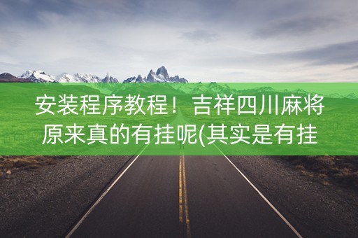 安装程序教程！吉祥四川麻将原来真的有挂呢(其实是有挂确实有挂)