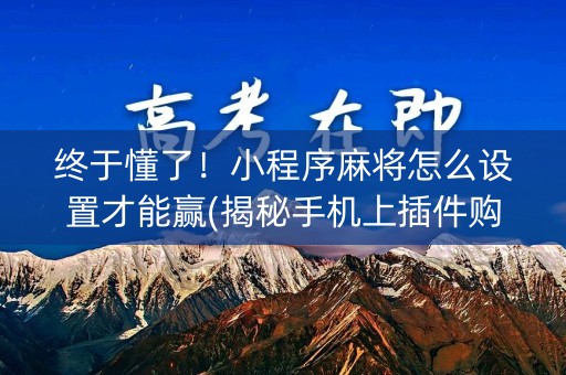 终于懂了！小程序麻将怎么设置才能赢(揭秘手机上插件购买)