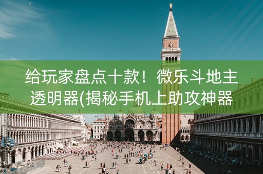 给玩家盘点十款！微乐斗地主透明器(揭秘手机上助攻神器)