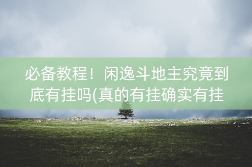 必备教程！闲逸斗地主究竟到底有挂吗(真的有挂确实有挂)