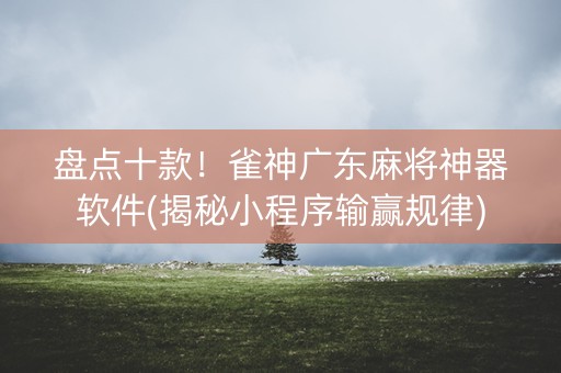 盘点十款！雀神广东麻将神器软件(揭秘小程序输赢规律)