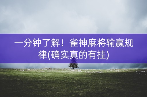 一分钟了解！雀神麻将输赢规律(确实真的有挂)