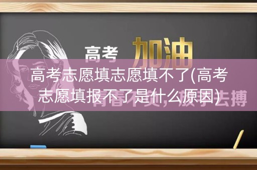 高考志愿填志愿填不了(高考志愿填报不了是什么原因)