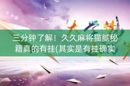 三分钟了解！久久麻将猫腻秘籍真的有挂(其实是有挂确实有挂)