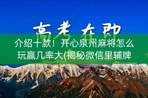 介绍十款！开心泉州麻将怎么玩赢几率大(揭秘微信里辅牌器)
