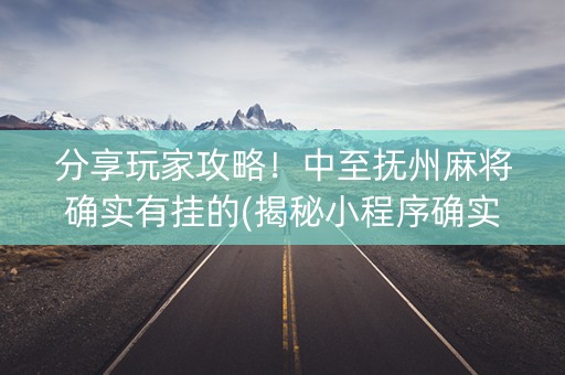 分享玩家攻略！中至抚州麻将确实有挂的(揭秘小程序确实有猫腻)