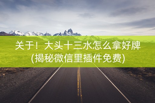 关于！大头十三水怎么拿好牌(揭秘微信里插件免费)