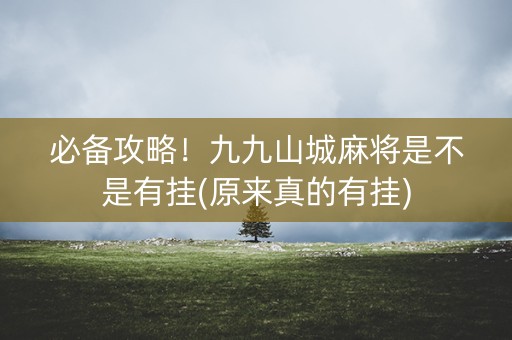 必备攻略！九九山城麻将是不是有挂(原来真的有挂)