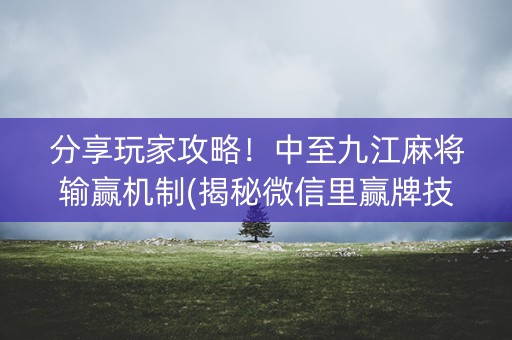 分享玩家攻略！中至九江麻将输赢机制(揭秘微信里赢牌技巧)