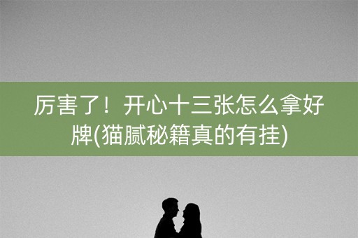 厉害了！开心十三张怎么拿好牌(猫腻秘籍真的有挂)