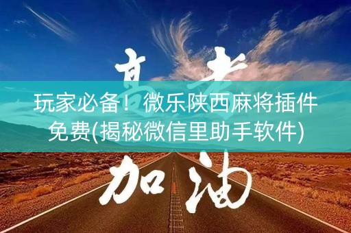 玩家必备！微乐陕西麻将插件免费(揭秘微信里助手软件)