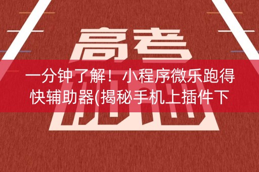 一分钟了解！小程序微乐跑得快辅助器(揭秘手机上插件下载)