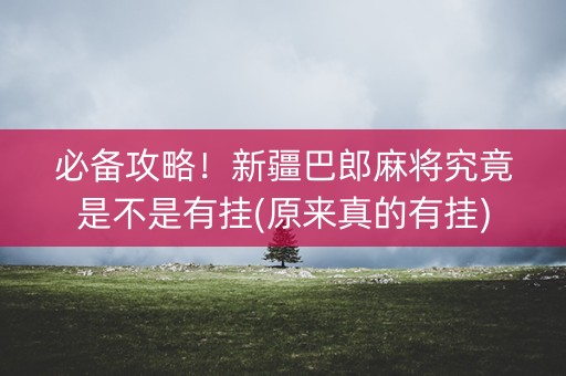 必备攻略！新疆巴郎麻将究竟是不是有挂(原来真的有挂)