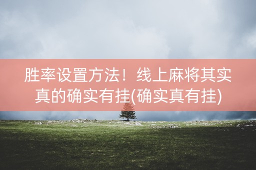 胜率设置方法！线上麻将其实真的确实有挂(确实真有挂)