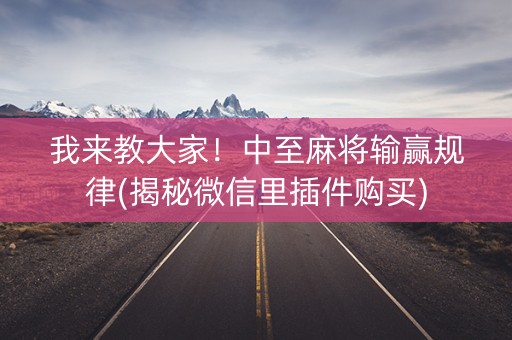 我来教大家！中至麻将输赢规律(揭秘微信里插件购买)