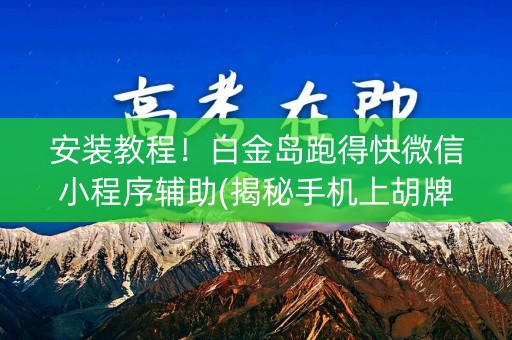 安装教程！白金岛跑得快微信小程序辅助(揭秘手机上胡牌神器)