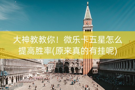 大神教教你！微乐卡五星怎么提高胜率(原来真的有挂呢)