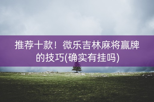 推荐十款！微乐吉林麻将赢牌的技巧(确实有挂吗)