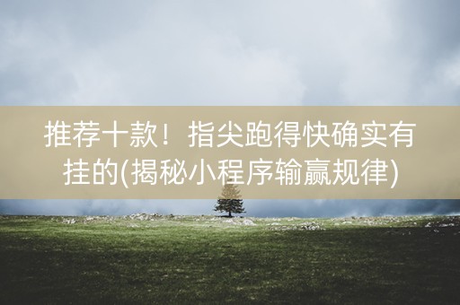 推荐十款！指尖跑得快确实有挂的(揭秘小程序输赢规律)
